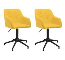 Vidaxl chaises pivotantes de salle à manger 2 pièces jaune tissu