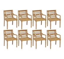 Vidaxl chaises batavia 8 pièces bois de teck solide