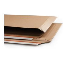 Pochette carton recyclé à fermeture adhésive - pochette ouverture grand côté 45 8cm x 32 8cm (lot de 75)