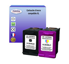 1+1 Cartouches compatibles avec HP Deskjet 3720, 3720 Blue, 3720 seagrass remplace HP 304XL -  (Noire+Couleur)  - T3AZUR