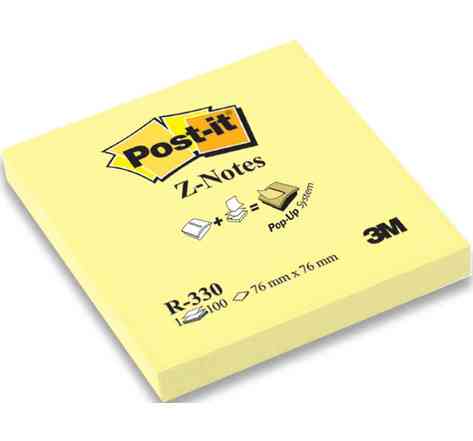 Bloc 100F Z-Notes 76 x 76 mm jaune POST-IT