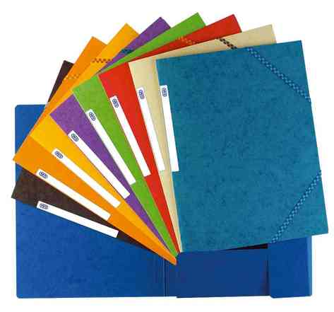 Chemise à élastique Top File, format A4, en carton, bleu foncé ELBA