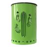 Lanterne solaire jeu de lumière cactus vert métal h13cm