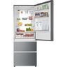 Haier htopmne7193 - réfrigérateur combiné 3 portes 450l (310+140l) - froid ventilé - l70xh190 6cm - silver