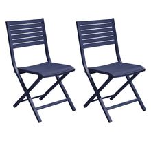 Chaises pliantes en aluminium lucca (lot de 2) bleu