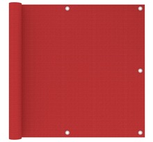 Vidaxl écran de balcon rouge 90x500 cm pehd