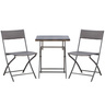 Ensemble meubles de jardin design table carré et chaises pliables résine tressée 4 fils métal noir