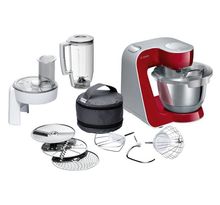 Robot de cuisine - BOSCH Kitchen machine MUM5 - Rouge foncé/silver - 1000W-7 vitesses+pulse - Bol mélangeur inox 3,9L