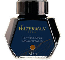Waterman encre pour stylo plume  couleur brun absolu  flacon 50 ml