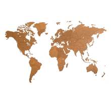 Mimi innovations décoration carte du monde mural bois marron 280x170cm