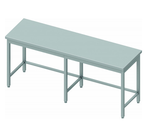 Table inox professionnelle sans rebord - profondeur 600 - stalgast - 2700x600 x600xmm