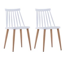Vidaxl chaises à manger lot de 2 blanc plastique