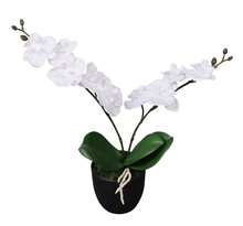 vidaXL Plante artificielle avec pot Orchidée 30 cm Blanc