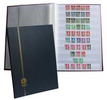 PERFECTA : Classeur fixe pour timbres (Grand modèle-Pages Blanches-64p. Bleu)