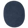 Patch à coudre, cuir, 105x130mm ovale, bleu foncé KWM