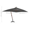Vidaxl parasol en porte-à-faux avec mât en bois 400x300 cm anthracite