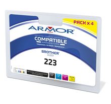 Cartouche d'encre remanufacturée compatible Brother LC223 - Pack 4 couleurs (paquet 4 unités)