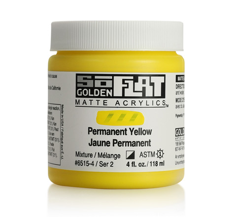 Peinture acrylic soflat golden 118 ml jaune permanent s2