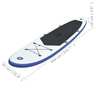 Vidaxl stand up paddle planche à rame bleu et blanc