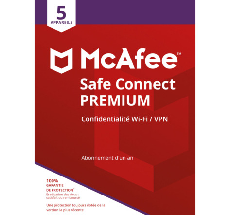 Mcafee vpn safe connect premium - licence 1 an - 5 postes - a télécharger