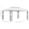 vidaXL Tonnelle avec double toit 3x4 m Blanc