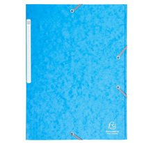 Chemise 3 rabats + elastique A4 cap 35 mm carte Turquoise EXACOMPTA