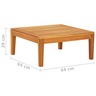 Vidaxl table de jardin 64x64x29 cm bois d'acacia massif