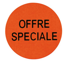 Sticker promotionnel "Offre spéciale" fluo (colis de 1000)
