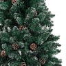 vidaXL Sapin de Noël mince pré-éclairé bois véritable et neige blanche