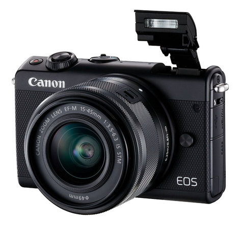 Canon eos m100 + ef-m 15-45mm is stm milc 24 2 mp cmos 6000 x 4000 pixels noir