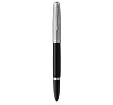 Parker 51 stylo plume  corps résine noire + capuchon inox poli  plume moyenne  coffret cadeau