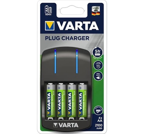 Varta Plug Charger Chargeur de batteries 2100mAh 4x type AA ou AAA NiMH