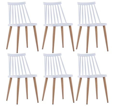 Vidaxl 6 pièces chaises de salle à manger blanc plastique