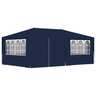 vidaXL Tente de réception avec parois latérales 4x6 m Bleu 90 g/m²