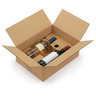 Caisse carton brune d'expédition 3 bouteilles avec calage carton à montage instantané (colis de 12)