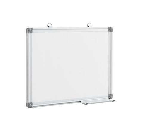 Tableau blanc magnétique avec porte-marqueurs aluminium et métal 45 x 35 cm blanc