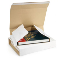 Étui carton blanc avec fermeture adhésive RAJA 31x22 cm (colis de 25)