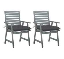 Vidaxl chaises à dîner d'extérieur 2 pièces avec coussins acacia massif