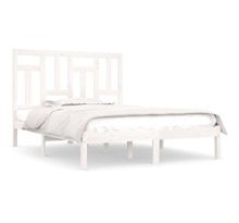 Vidaxl cadre de lit blanc bois de pin massif 120x200 cm