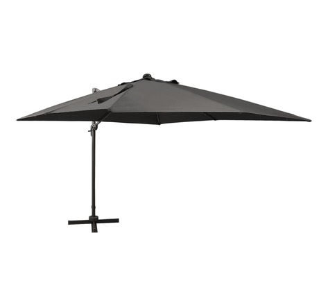 Vidaxl parasol déporté avec mât et lumières led anthracite 300 cm