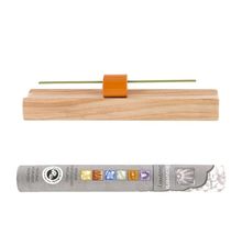 Porte-encens en bois précieux Hinoki + 14 bâtonnets d'encens ayurvédique