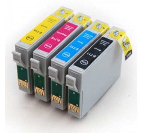 Pack de 4 cartouches compatibles T0715 pour imprimantes Epson