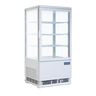 Mini vitrine réfrigérée à poser 4 vitres - 68 litres blanche - polar - r600a - acier inoxydable68428 x386x885mm