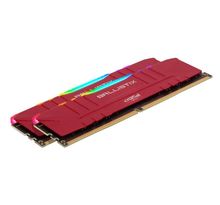 BALLISTIX - Mémoire PC RAM RGB - 16Go (2x8Go) - 3200MHz - DDR4 - CAS 16 - Rouge (BL2K8G32C16U4RL)