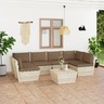 vidaXL Salon de jardin palette 7 Pièces avec coussins Épicéa imprégné