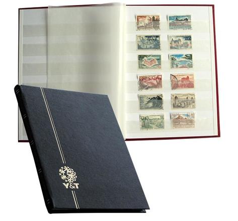 PERFECTA : Classeur fixe pour timbres (Petit modèle-Pages Blanches-32p. Noir)