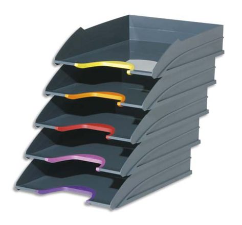 Set de 5 corbeilles à courrier Varicolor - Dimensions : L34 x H35 x P26,5 cm coloris assortis (jeu 5 unités)