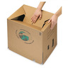 Caisse carton de déménagement double cannelure avec poignées et montage rapide raja 44x34x48 cm (lot de 20)