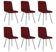 Vidaxl chaises de salle à manger 6 pièces rouge velours