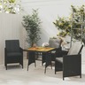 vidaXL Table de jardin Noir 70x70x72 cm Résine tressée et acacia